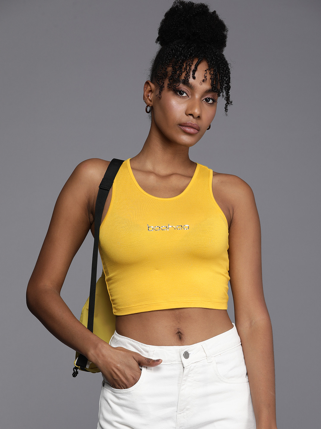 boohoo yellow top