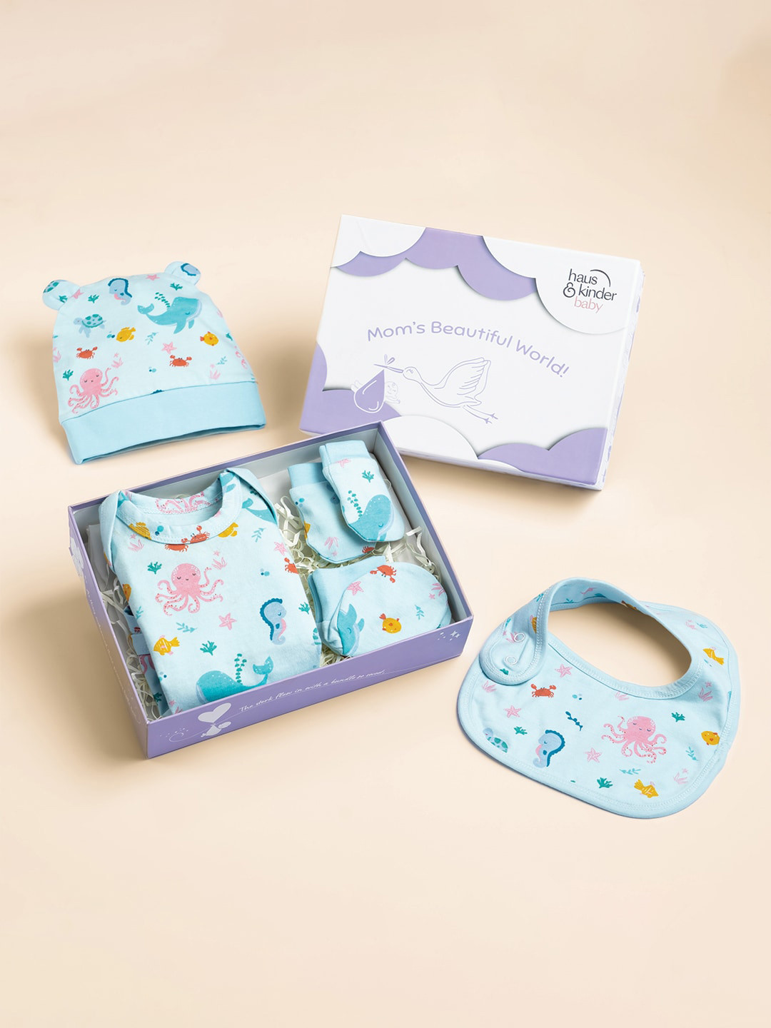 haus & kinder Infants Pure Cotton Baby Apparel Gift Set