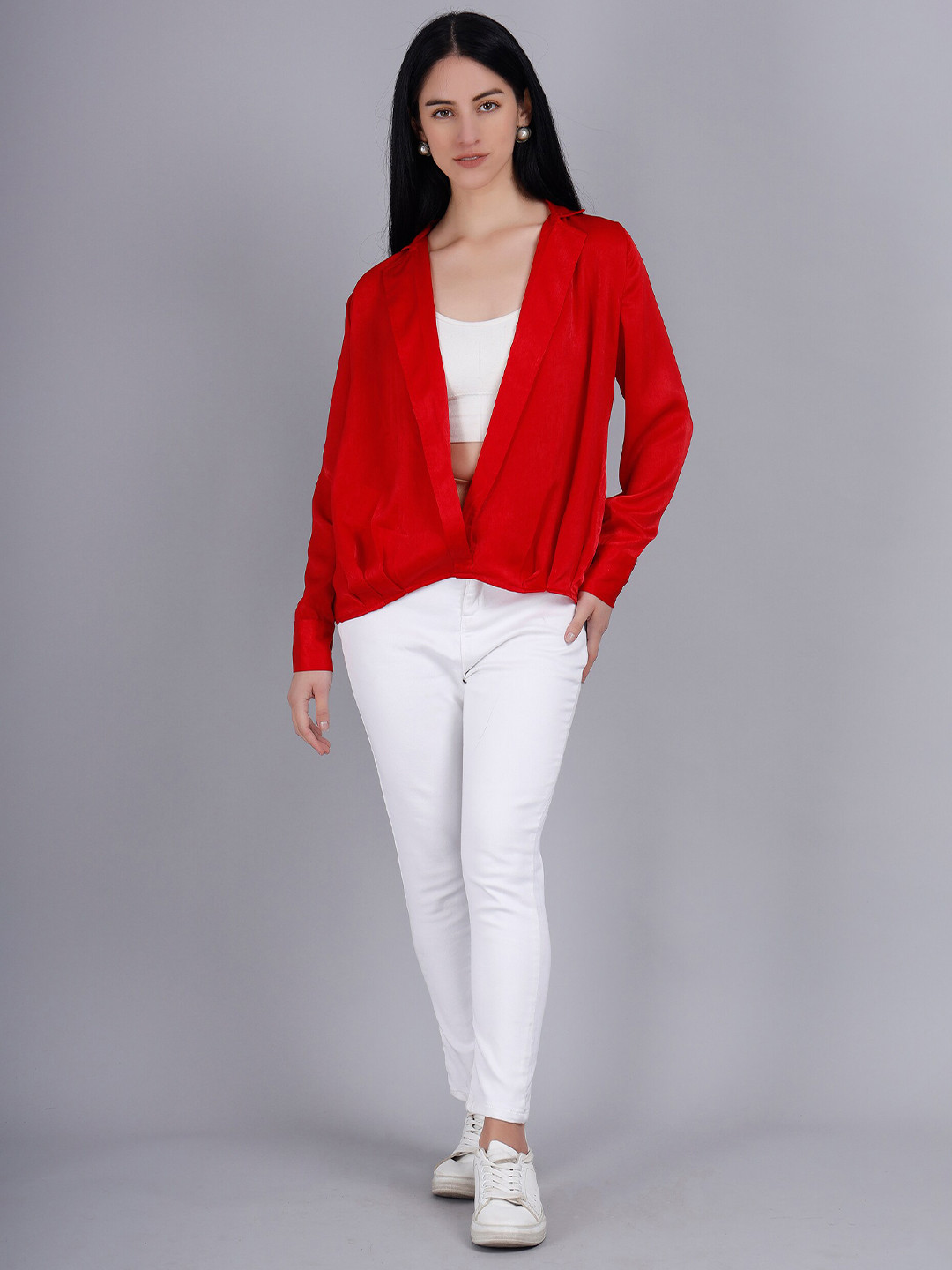 indy Raaga Coat Collar Long Sleeves Regular Top