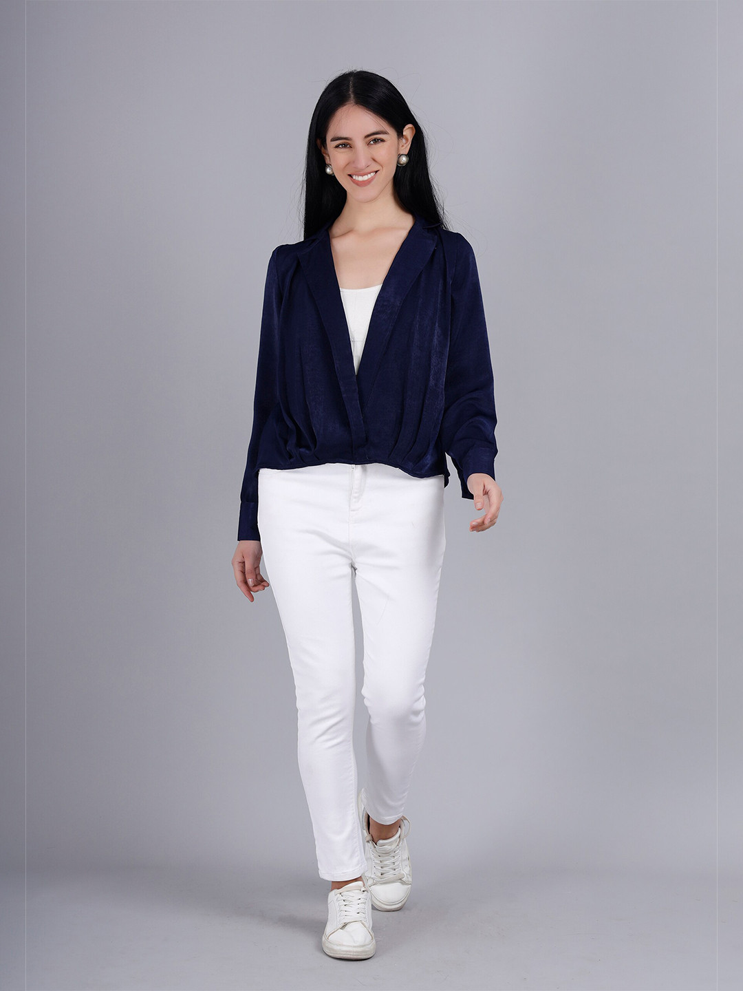 indy Raaga Coat Collar Long Sleeves Regular Top