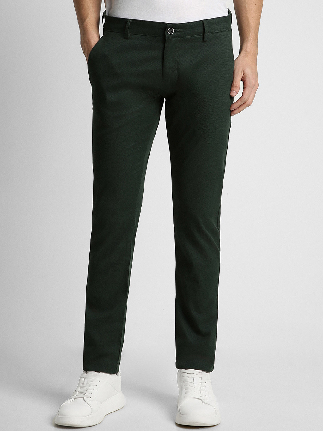 Peter England Casuals Men Mid Rise Skinny Fit Trousers