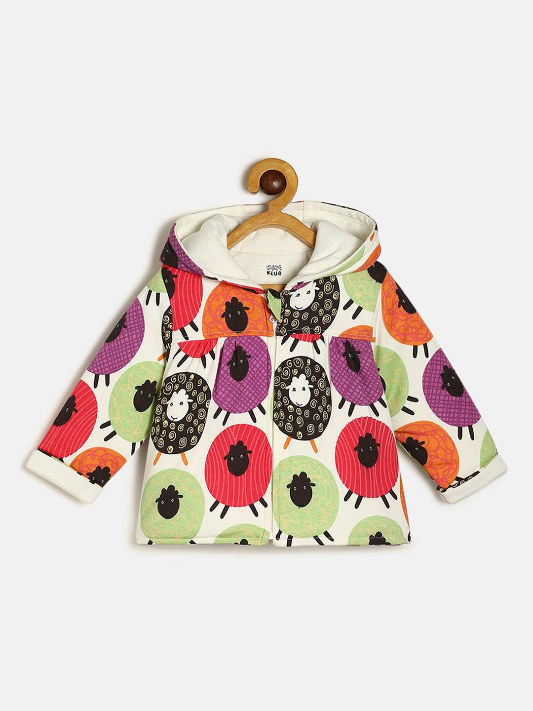 MINI KLUB Girls Lightweight Graphic Printed Cotton Hooded Bomber Jacket