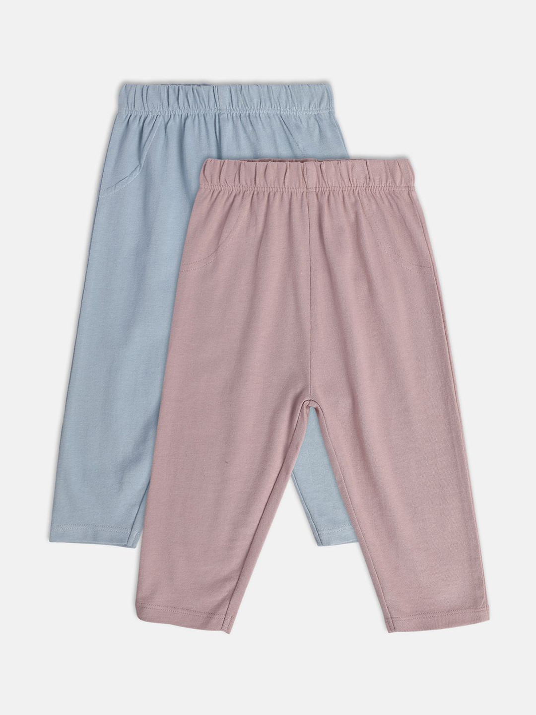 MINI KLUB Essentials Infant Boys Pack Of 2 Pure Cotton Mid-Rise Track Pants