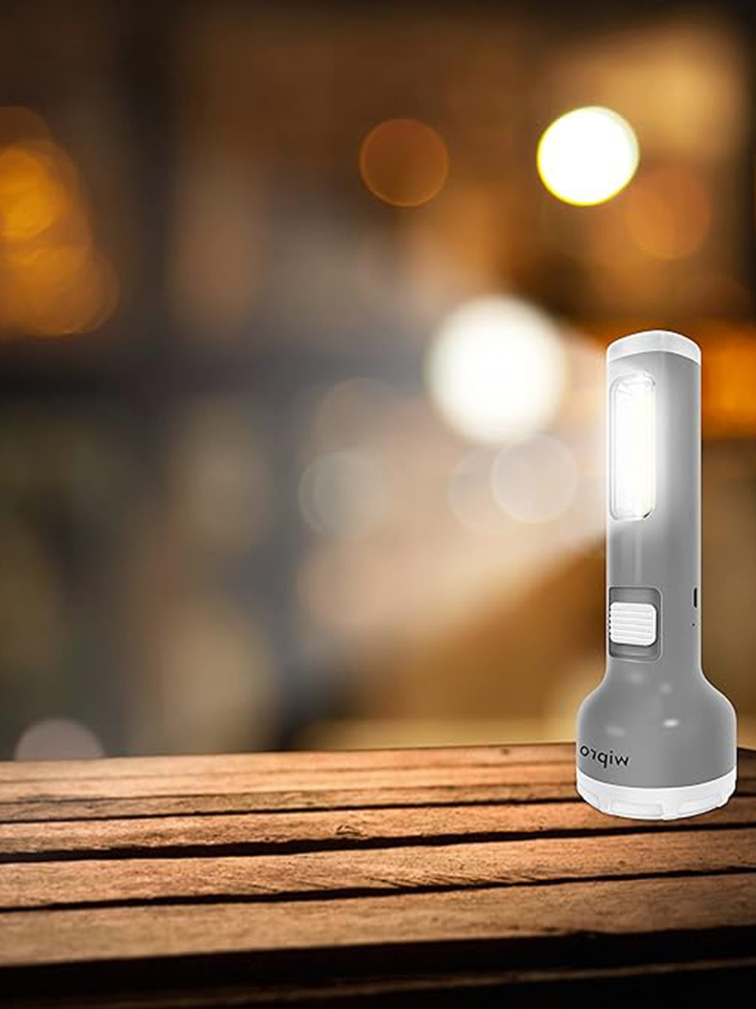 Wipro Grey Rechargeable Emergency Flashlight