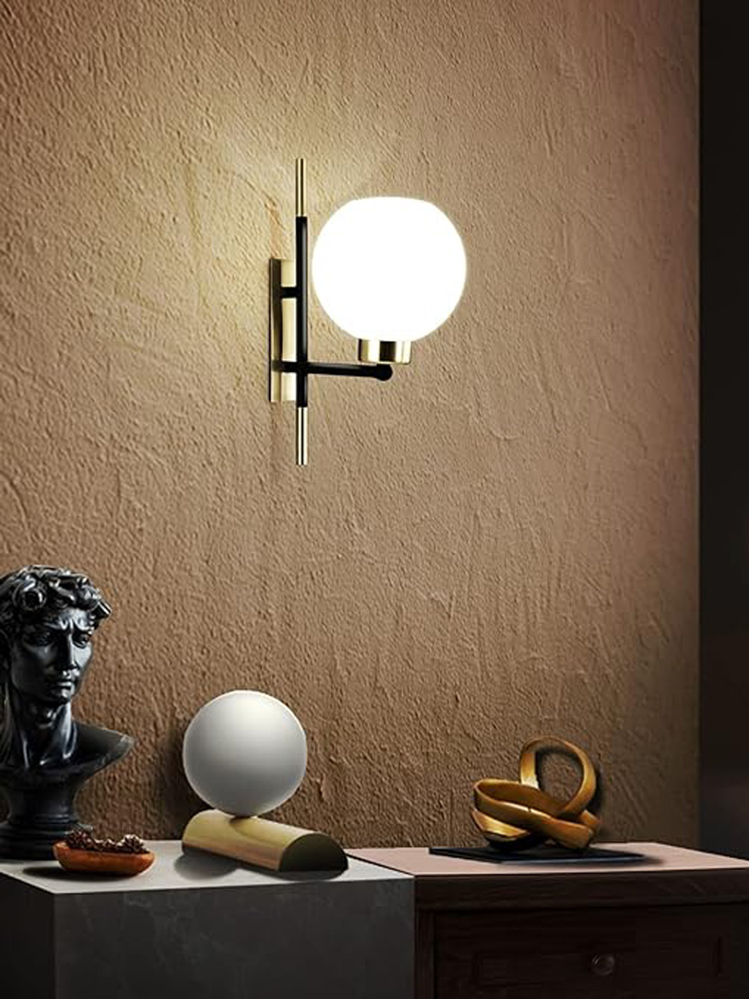 Wipro Metallic Coloured Decorative Light With Contemporary Sleek Design Glass Wall Lamp