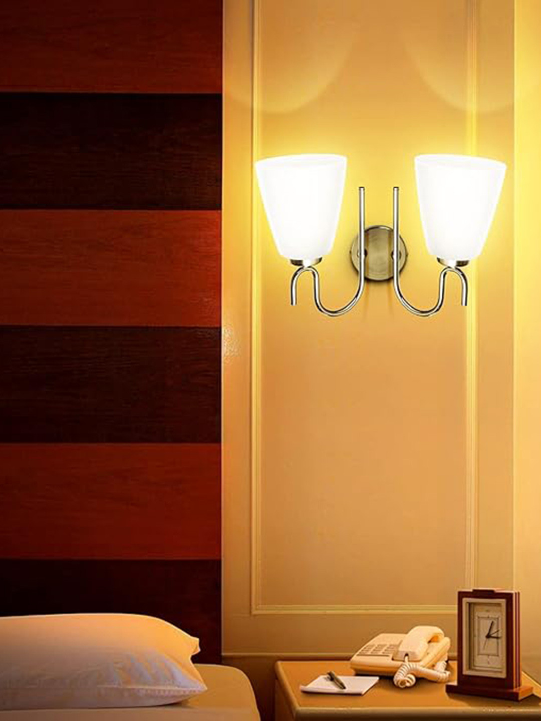 Wipro BeuHome Metallic Toned Glass Wall Lamp