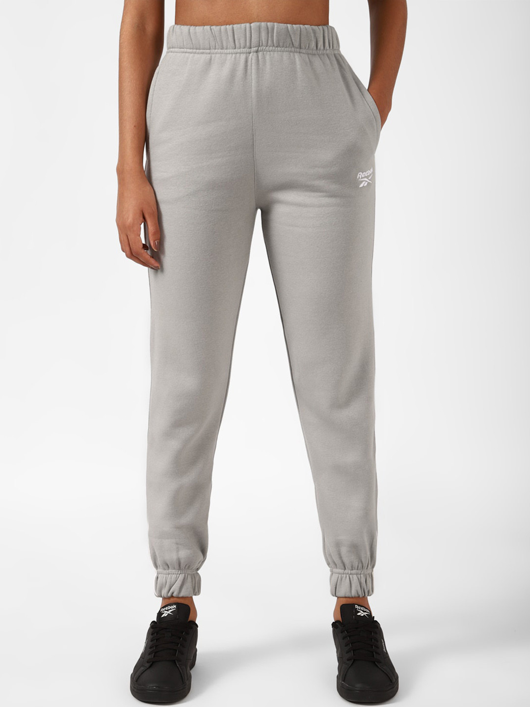 Reebok Women Rie Fleece Mid-Rise Slim-Fit Joggers