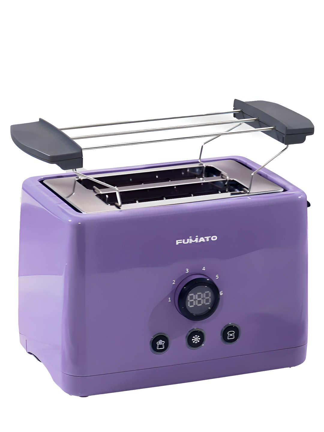The Better Home Fumato Purple & Grey Stainless Steel 2-Slices Pop-up 1000 W Toaster