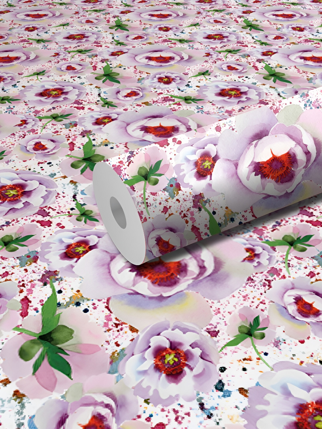 WALLWEAR Pink & Red Floral Self-Adhesive Wallpaper