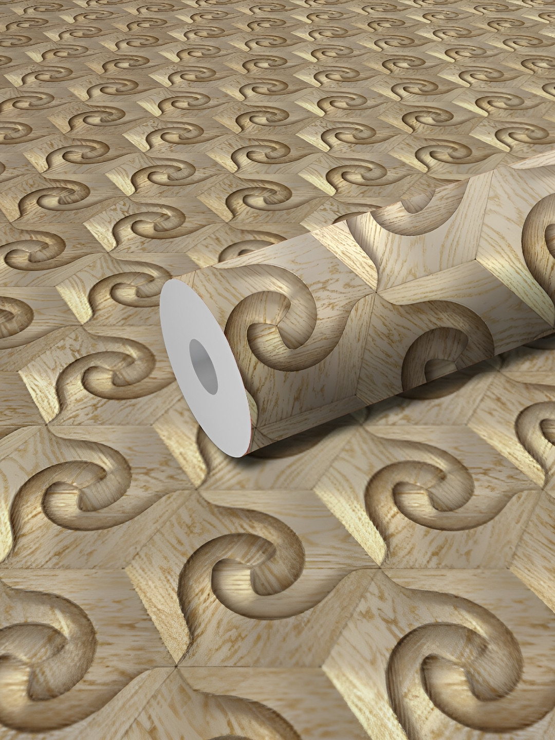 WALLWEAR Brown And Beige Abstract Printed Wall Sticker