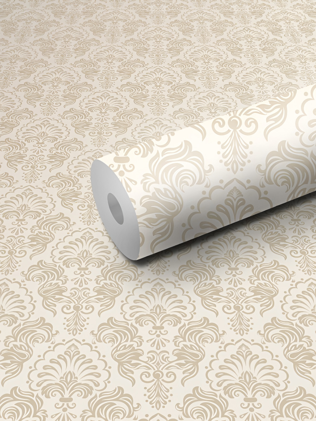 WALLWEAR White & Beige Floral Printed Wall Sticker