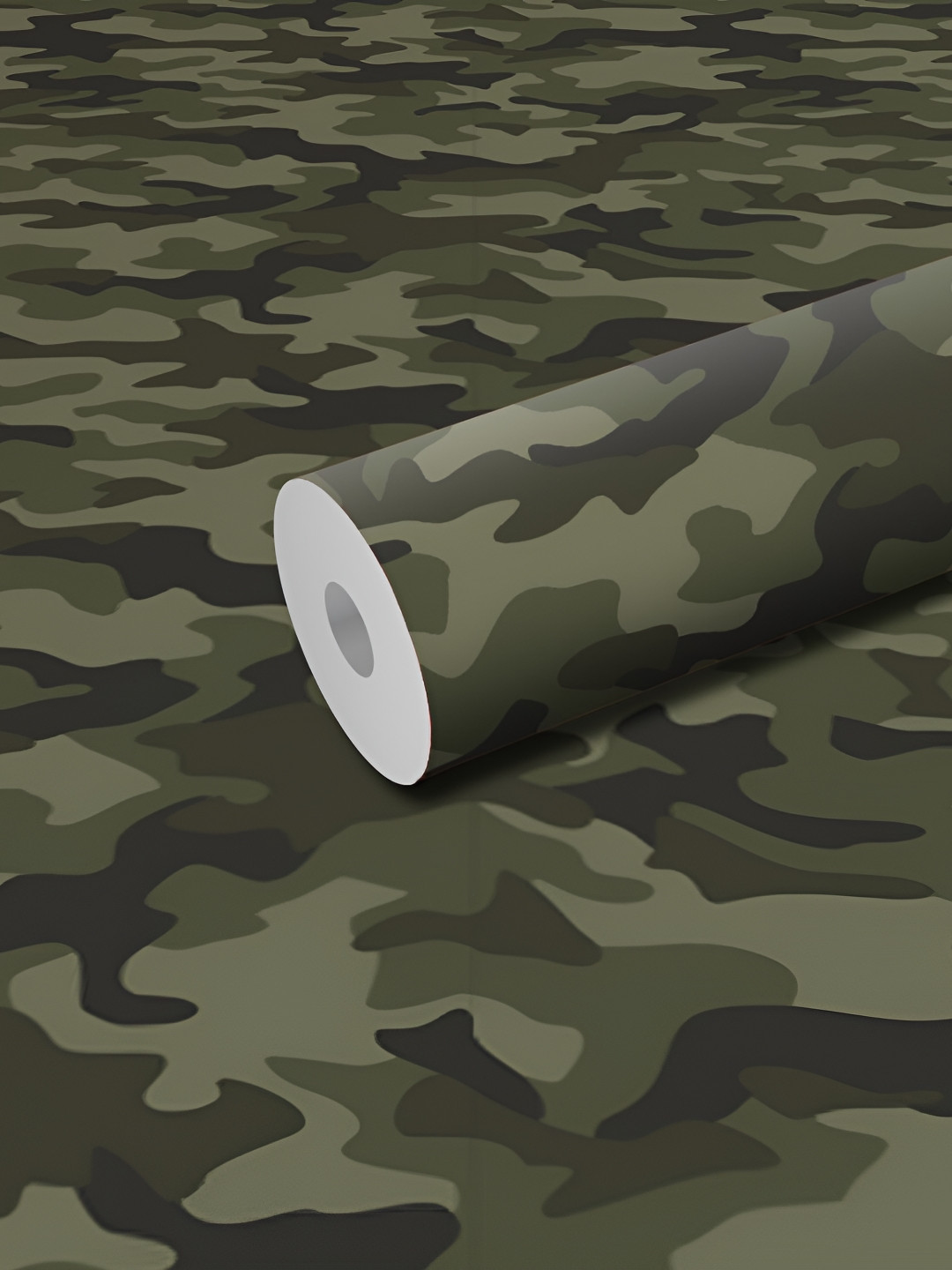 WALLWEAR Green & Beige Camouflage-patterned Self-Adhesive Wallpaper