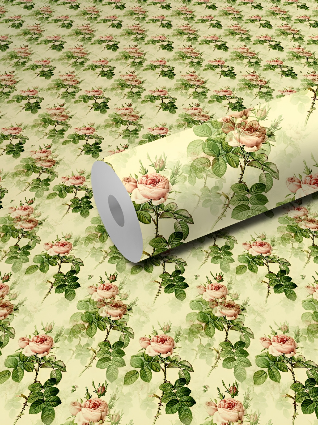 WALLWEAR Yellow & Green Floral Printed Wall Sticker