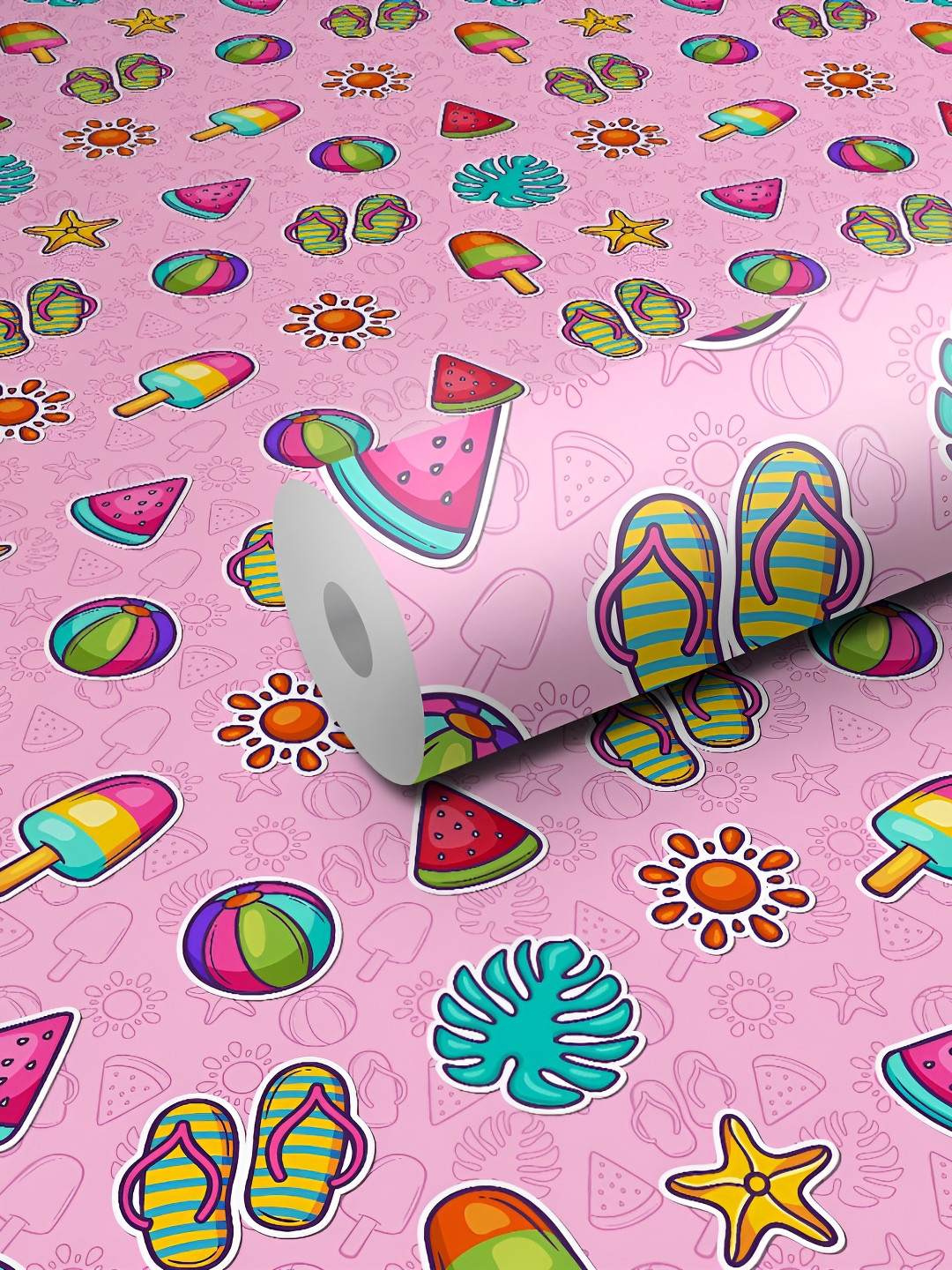 WALLWEAR Purple & Red Printed Wall Sticker