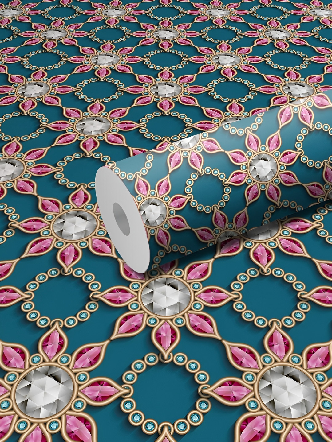 WALLWEAR Green Self Adhesive Removable Wallpaper