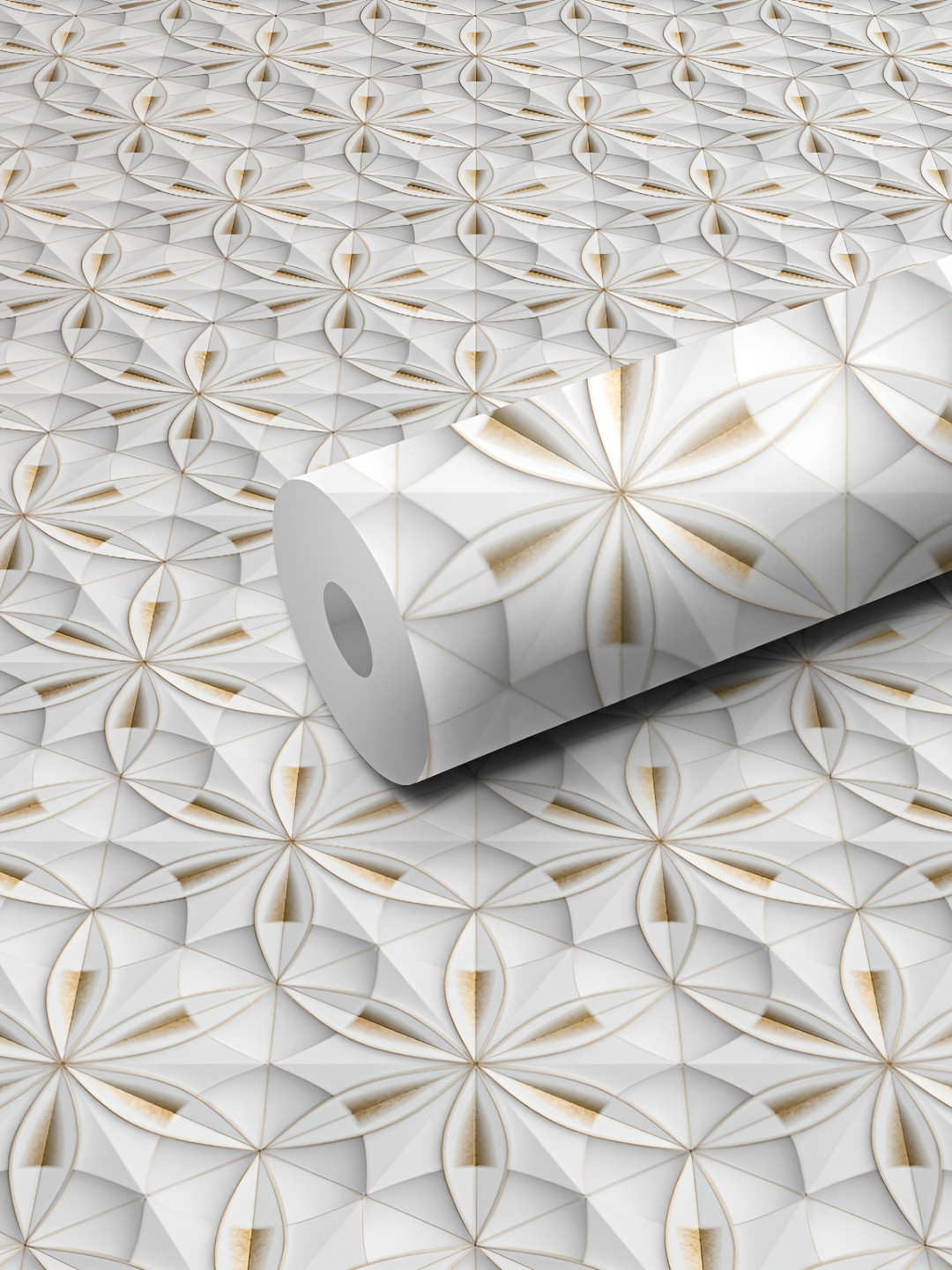 WALLWEAR White & Brown Floral Self-Adhesive Wallpaper