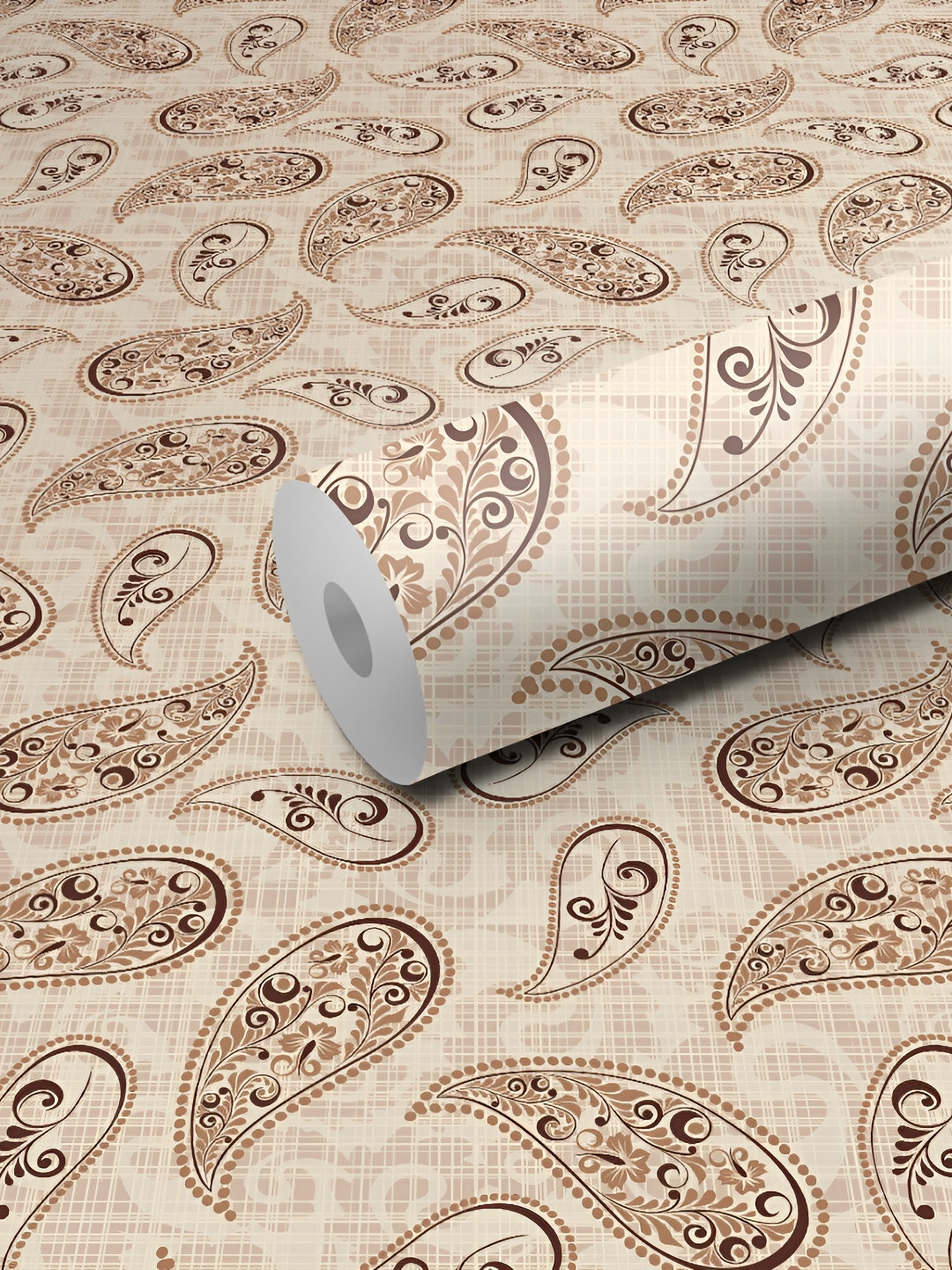 WALLWEAR Brown Printed Self Adhesive Removable Wallpaper For Wall