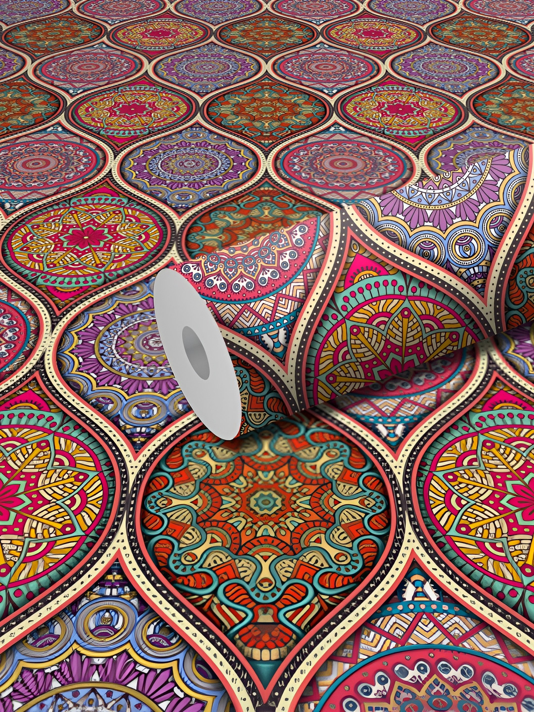 WALLWEAR Purple & Red Printed Wall Sticker