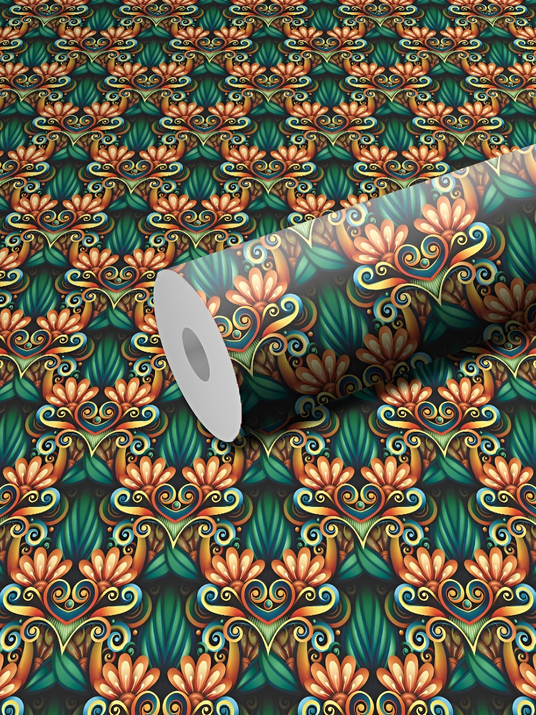 WALLWEAR Green Self Adhesive Removable Wallpaper