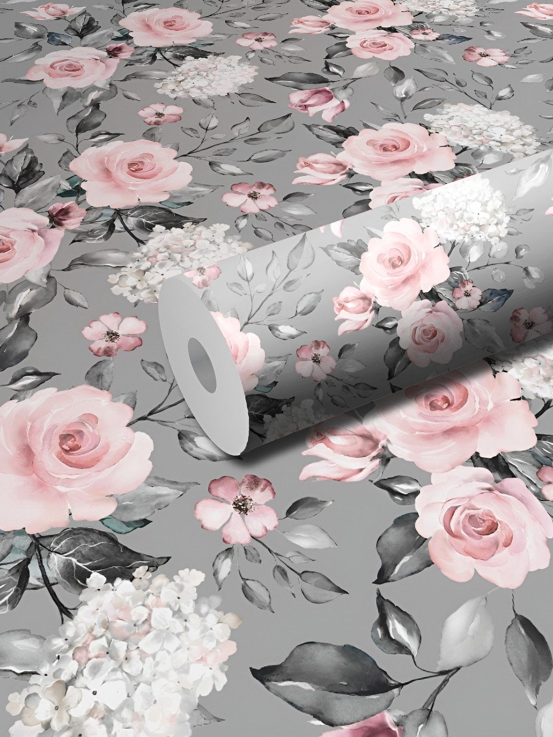 WALLWEAR Grey Self Adhesive Removable Wallpaper