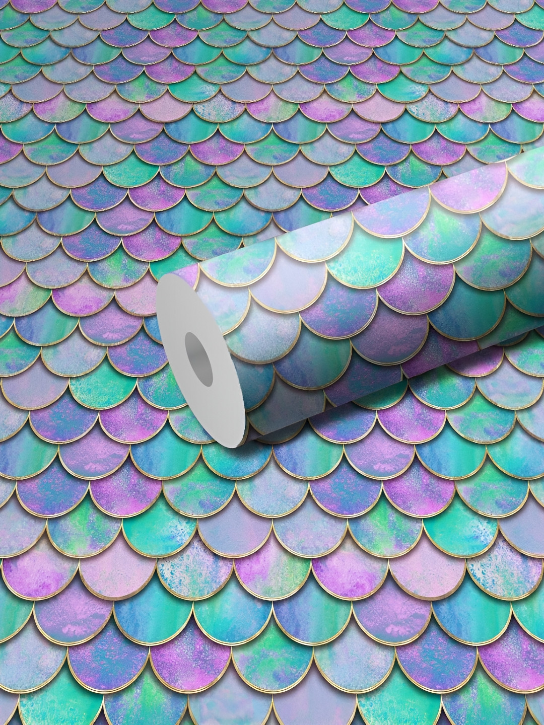 WALLWEAR Turquoise Blue & Lavender Abstract Printed Wall Sticker