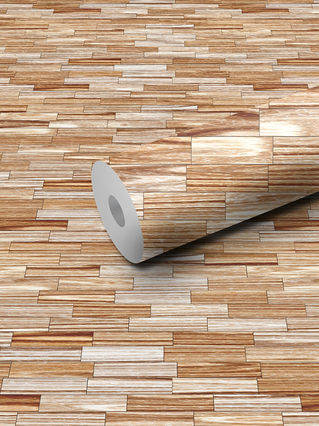 WALLWEAR Brown Geometric Self-Adhesive Wallpaper