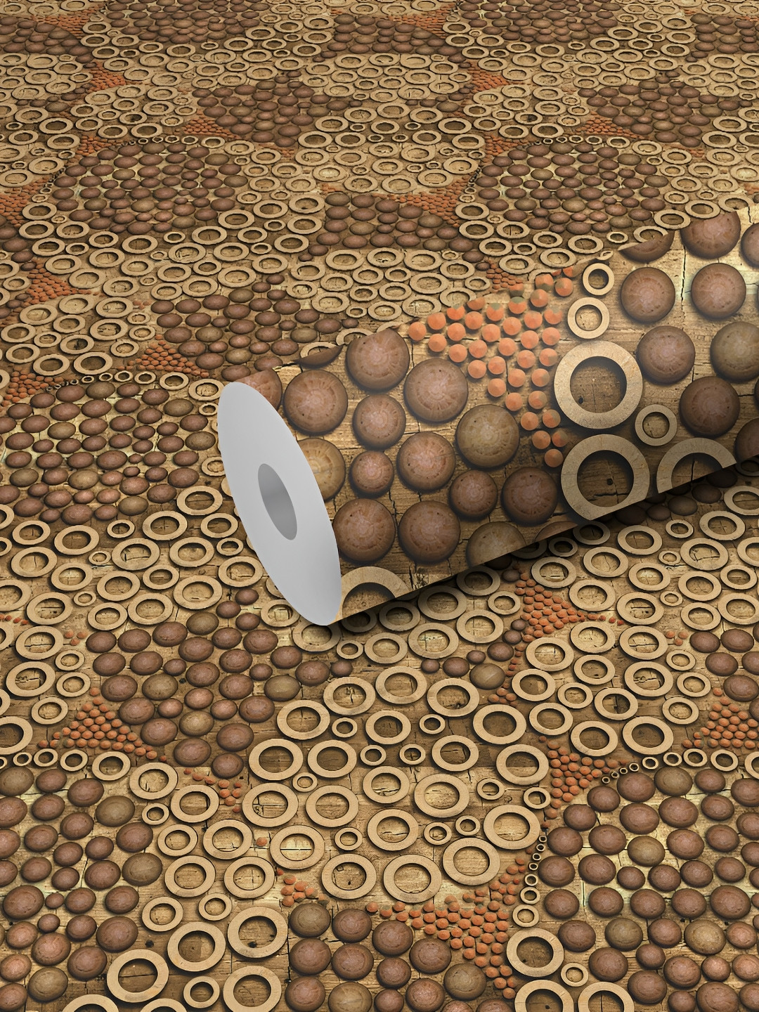 WALLWEAR Brown Geometric Printed Wall Sticker