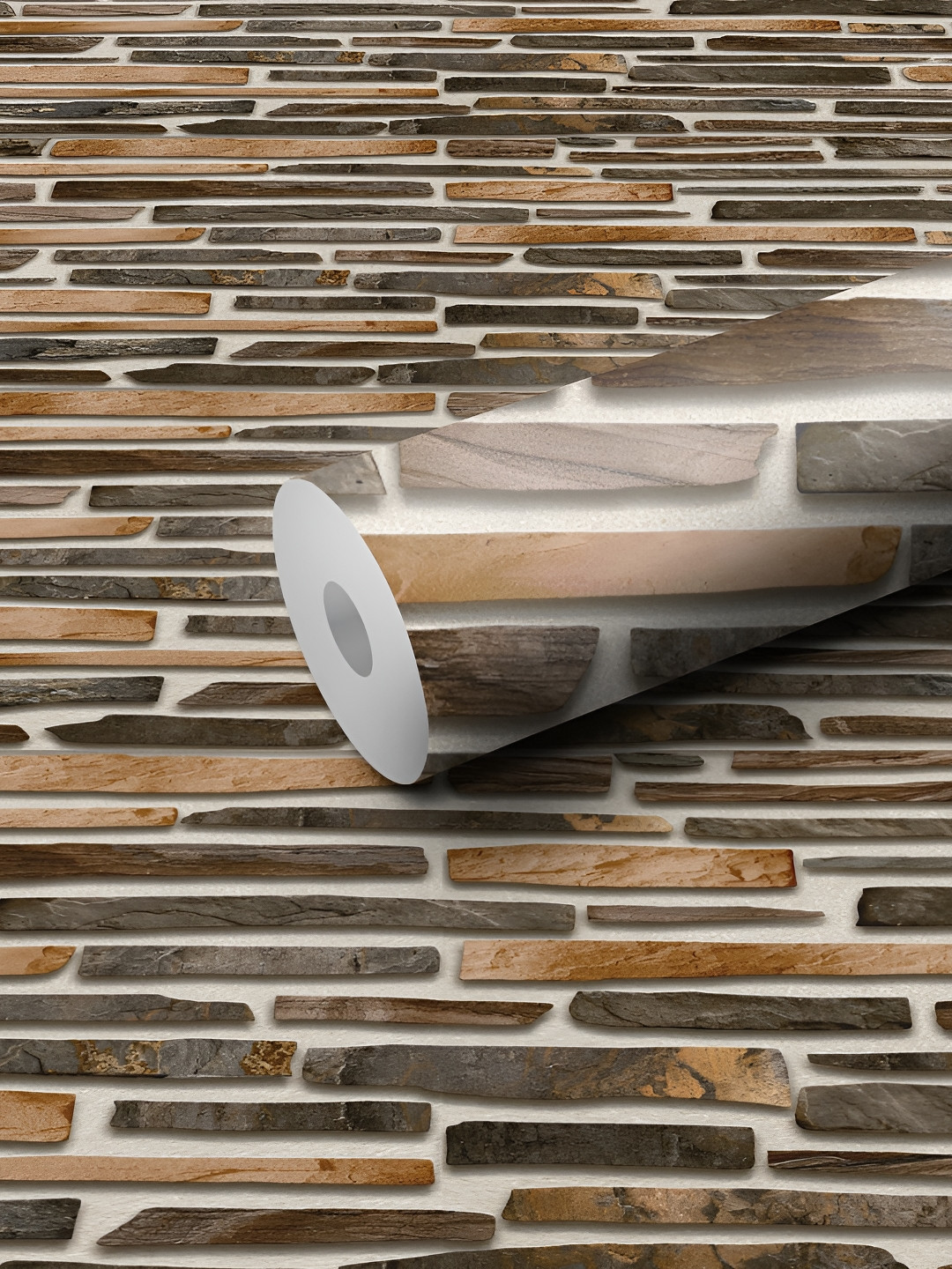 WALLWEAR Brown Self Adhesive Removable Wallpaper