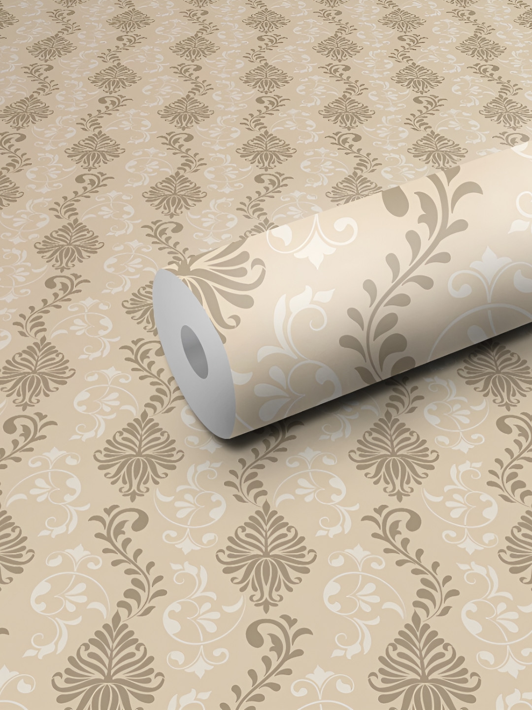 WALLWEAR Beige & White Floral Printed Wall Sticker