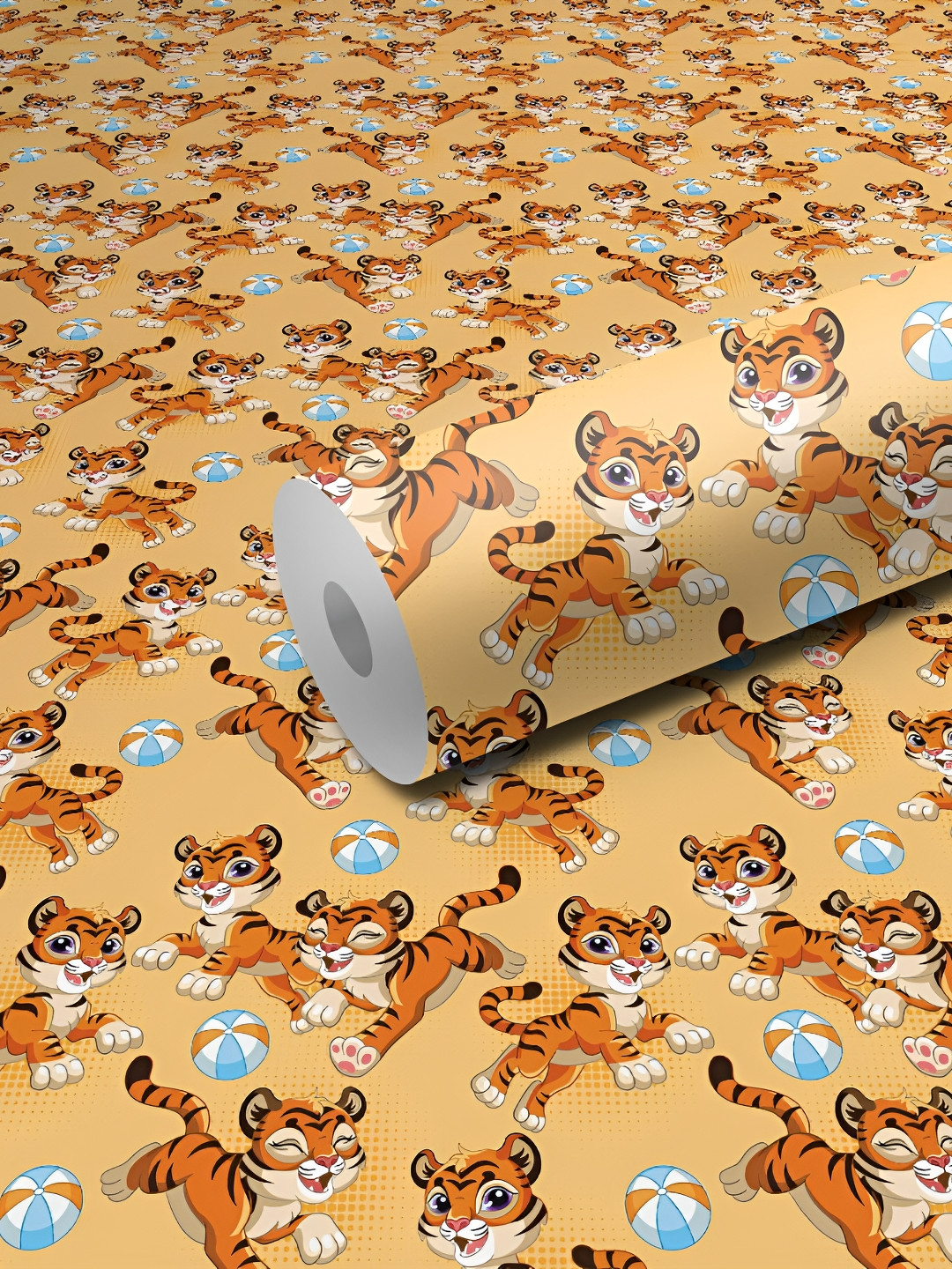 WALLWEAR Yellow & Brown Birds and Animals Printed Wall Sticker