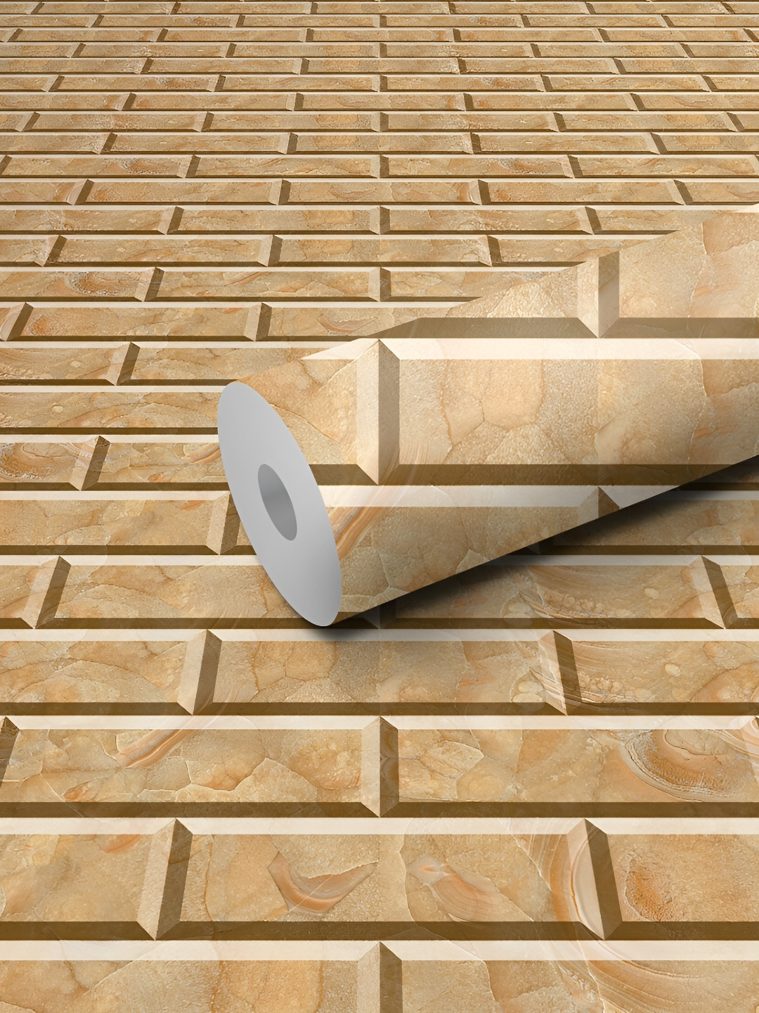 WALLWEAR Brown Printed Self-Adhesive Laminated Wallpaper