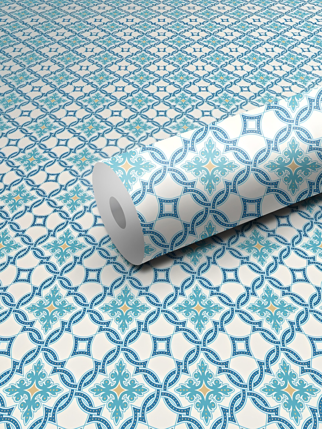 WALLWEAR Blue Self Adhesive Removable Wallpaper