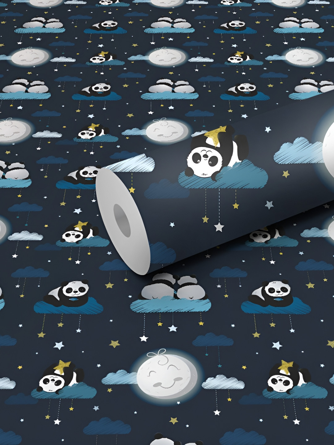 WALLWEAR Navy Blue Self Adhesive Removable Wallpaper