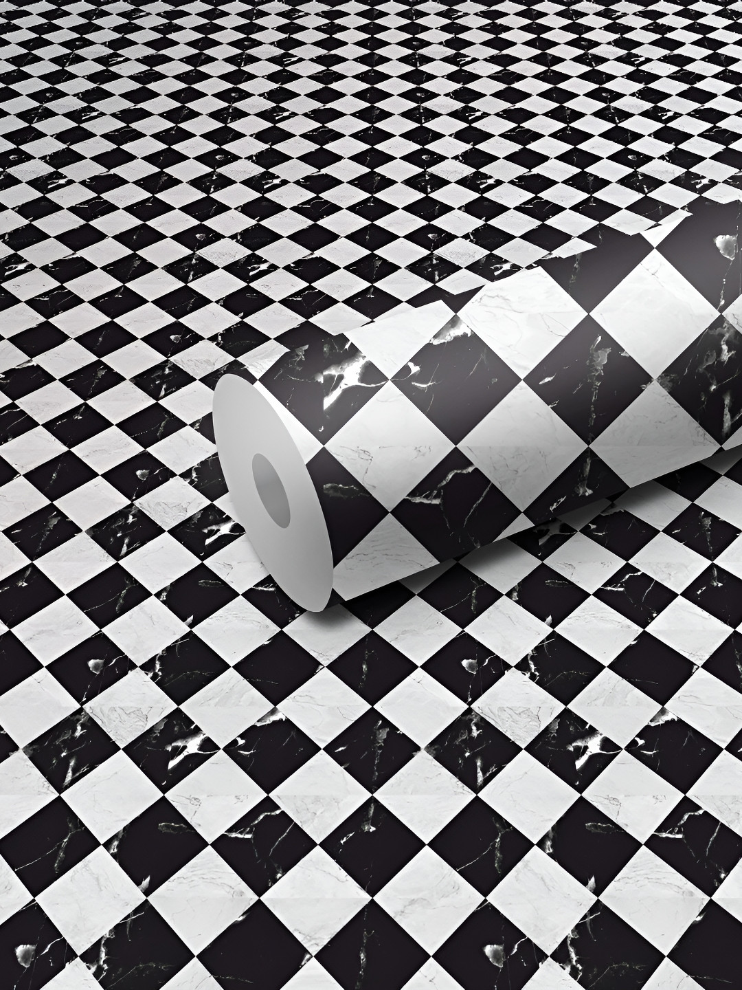 WALLWEAR White & Black Printed Wall Sticker