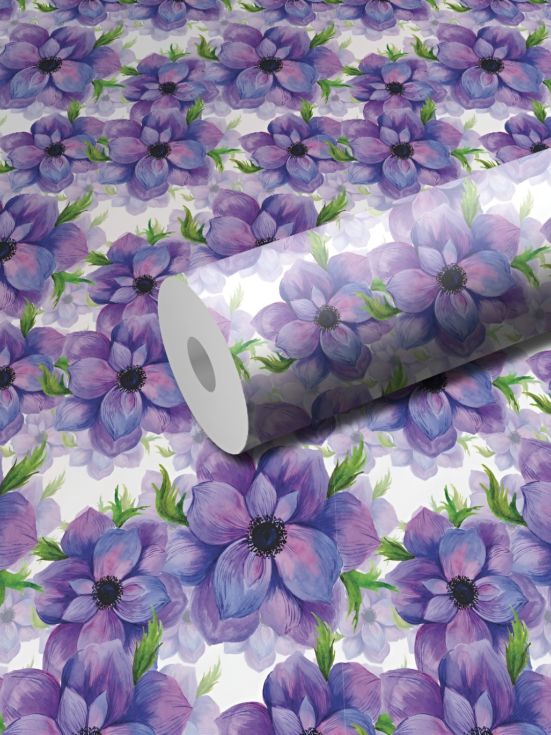 WALLWEAR Blue & White Printed Self-Adhesive Laminated Wallpaper