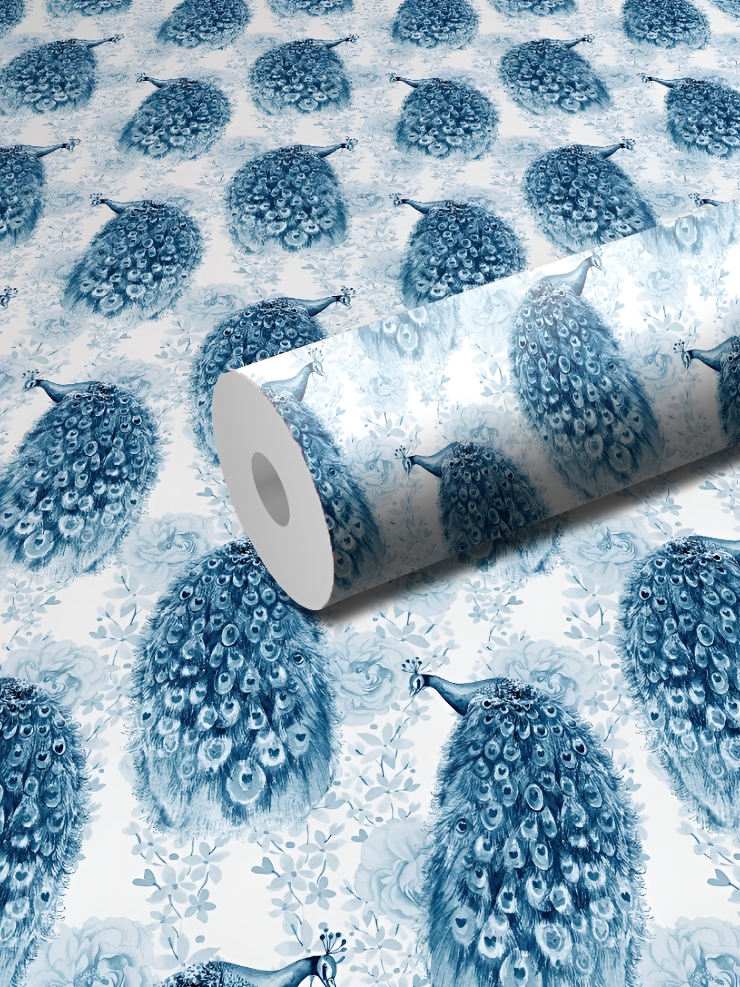 WALLWEAR Blue Self Adhesive Removable Wallpaper
