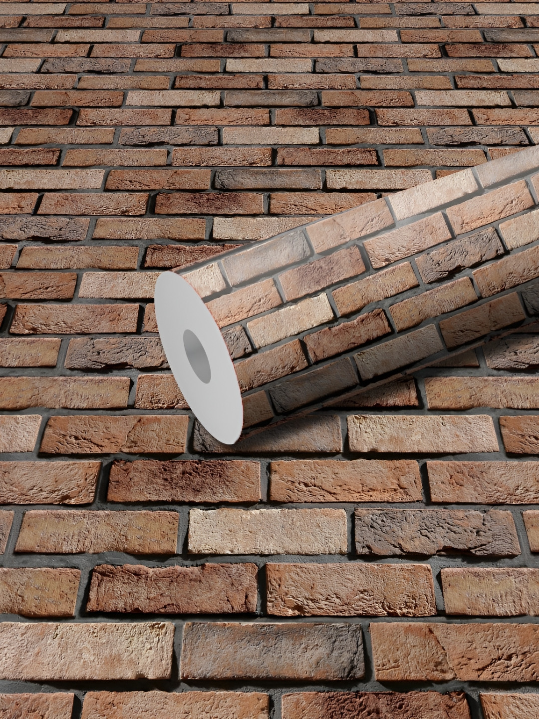 WALLWEAR Brown Printed Self Adhesive Removable Wallpaper For Wall