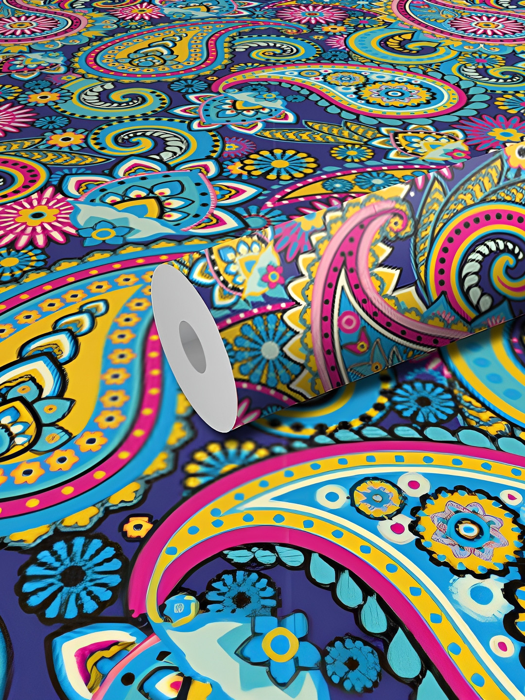 WALLWEAR Blue & Pink Printed Self-Adhesive Laminated Wallpaper