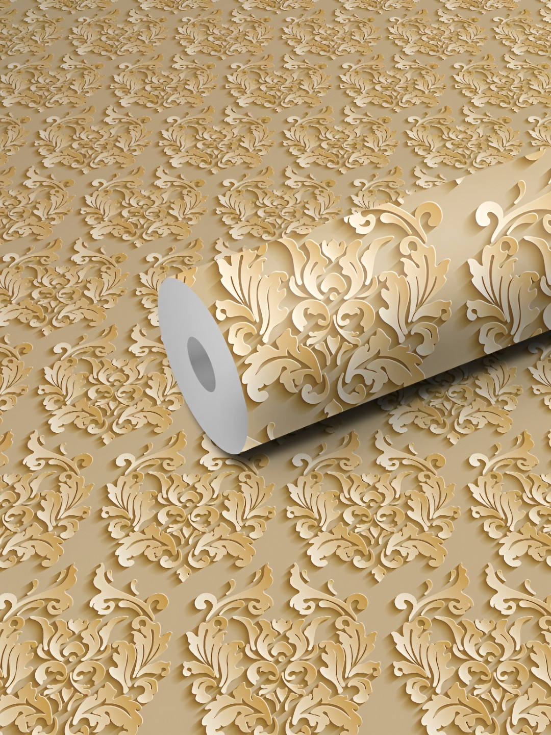 WALLWEAR Beige Printed Self-Adhesive Laminated Wallpaper
