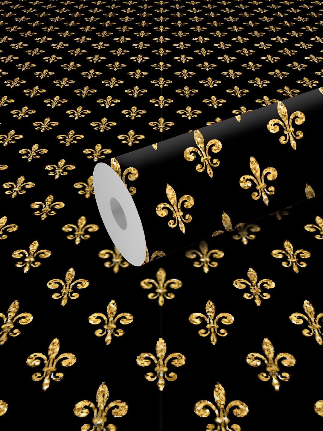 WALLWEAR Yellow & Black Self Adhesive Removable Wallpaper