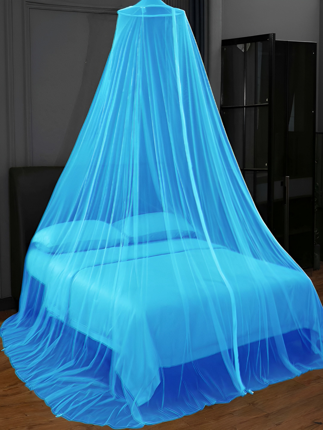 MARUTI ENTERPRISE Blue King Size Hanging Mosquito Net