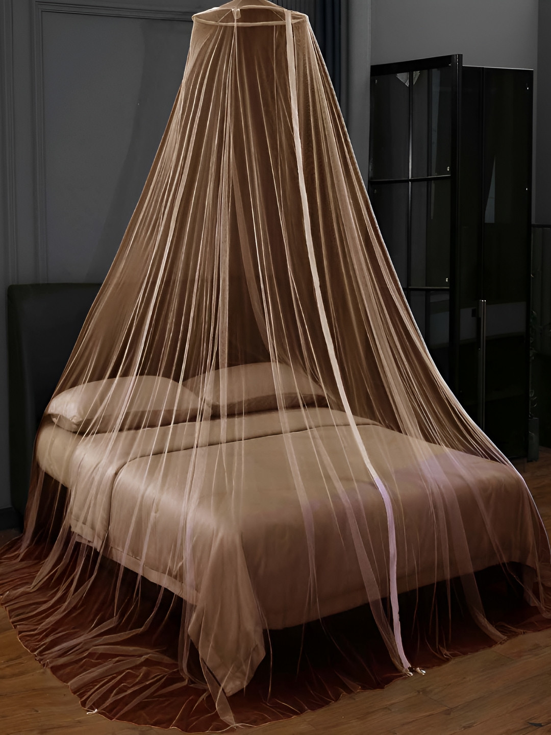 MARUTI ENTERPRISE Khaki King Size Hanging Mosquito Net