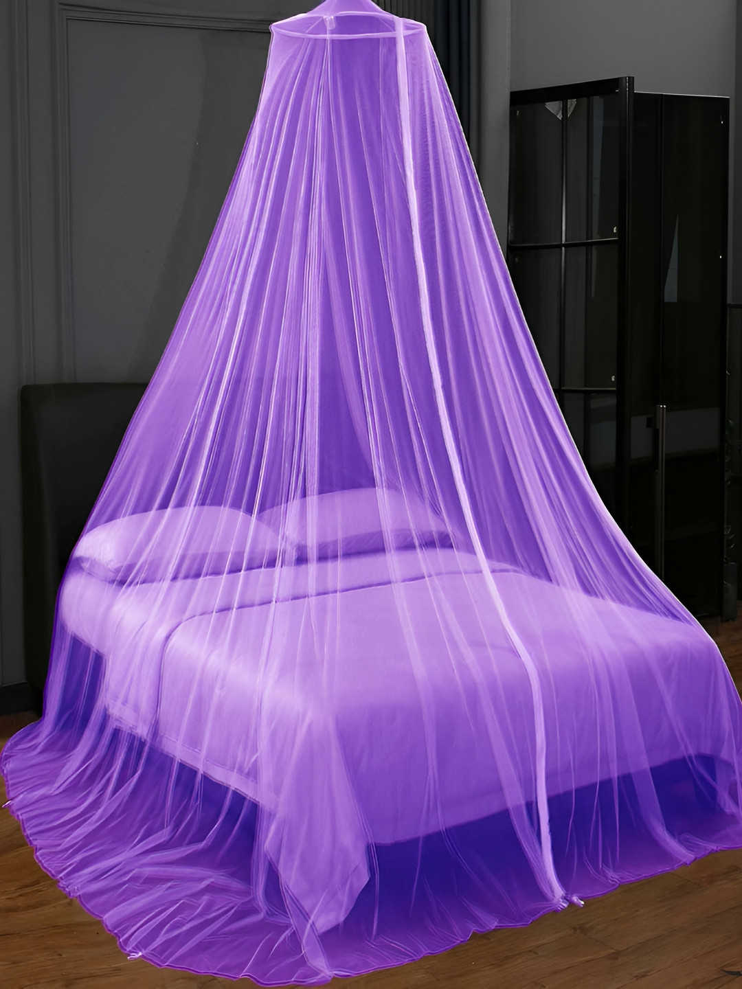MARUTI ENTERPRISE Purple King Size Hanging Mosquito Net