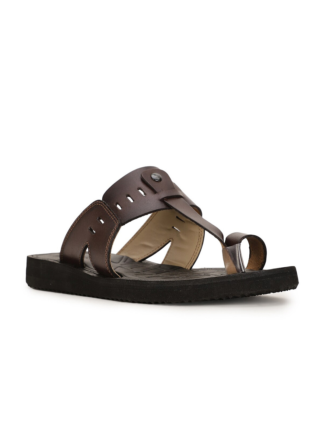 Bata Laser Cut Leather Comfort Sandals