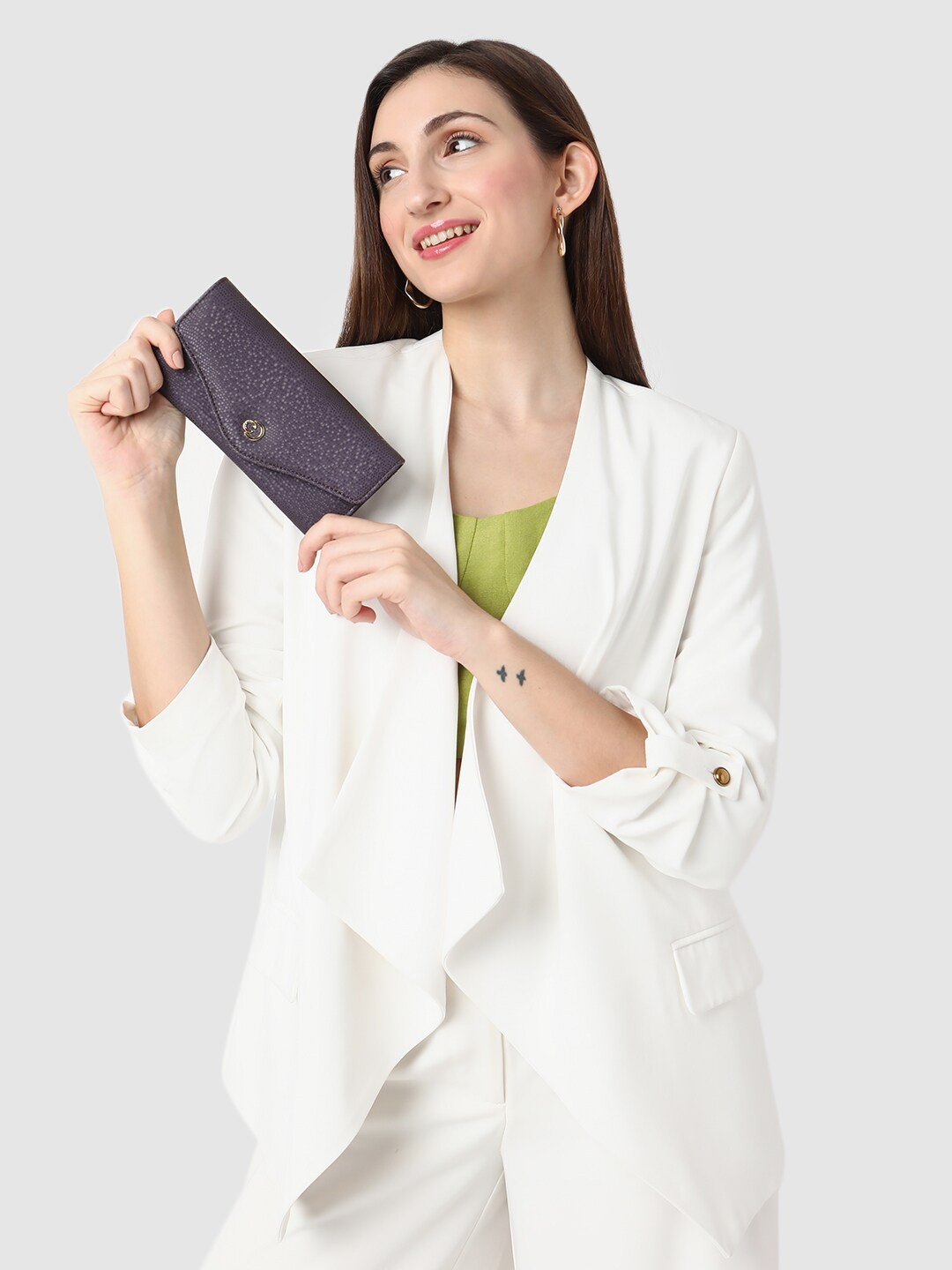 Caprese Ingrid Women Plum Large Wallet