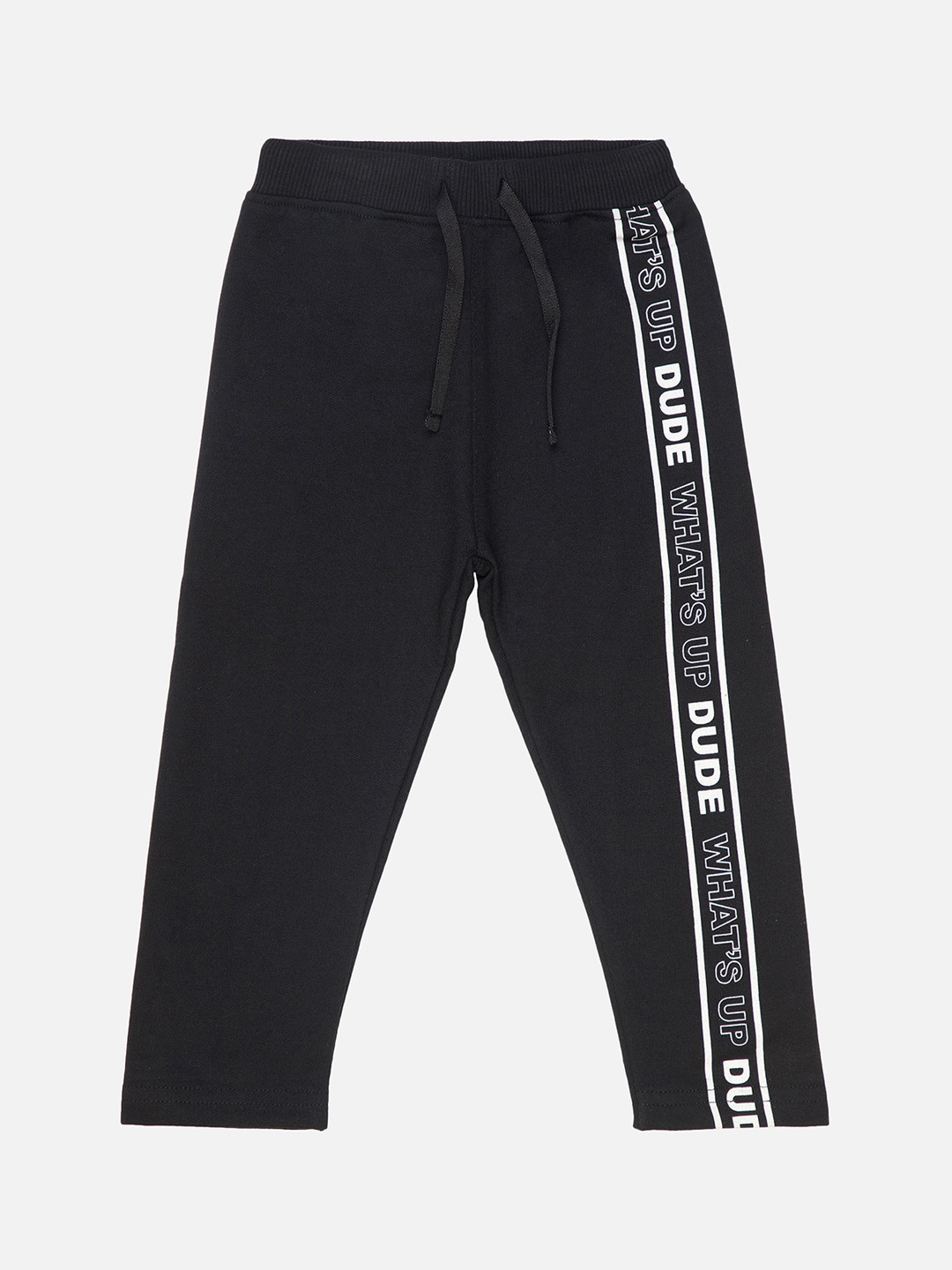 Bodycare Boys Typography Printed Mid-Rise Pure Cotton Track Pants