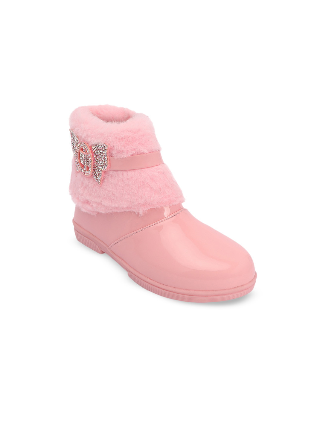 BAESD Girls Faux-Fur Bow Detailed Winter Boots