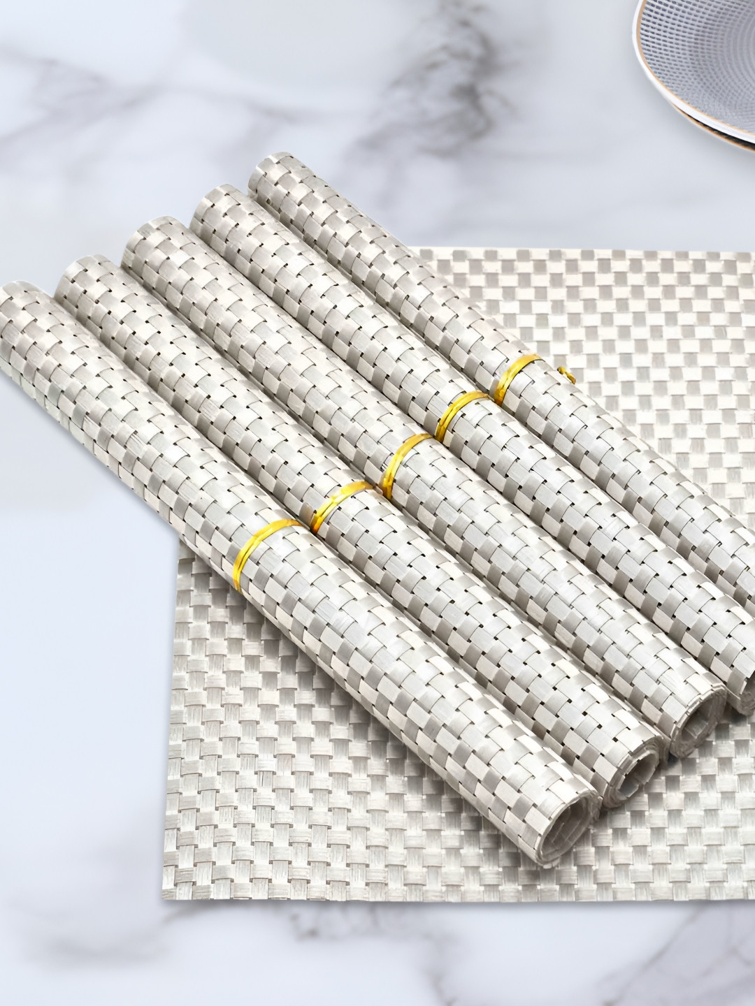 Kookee Beige 6 Pieces Geometric High Quality & Durable Table Placemats