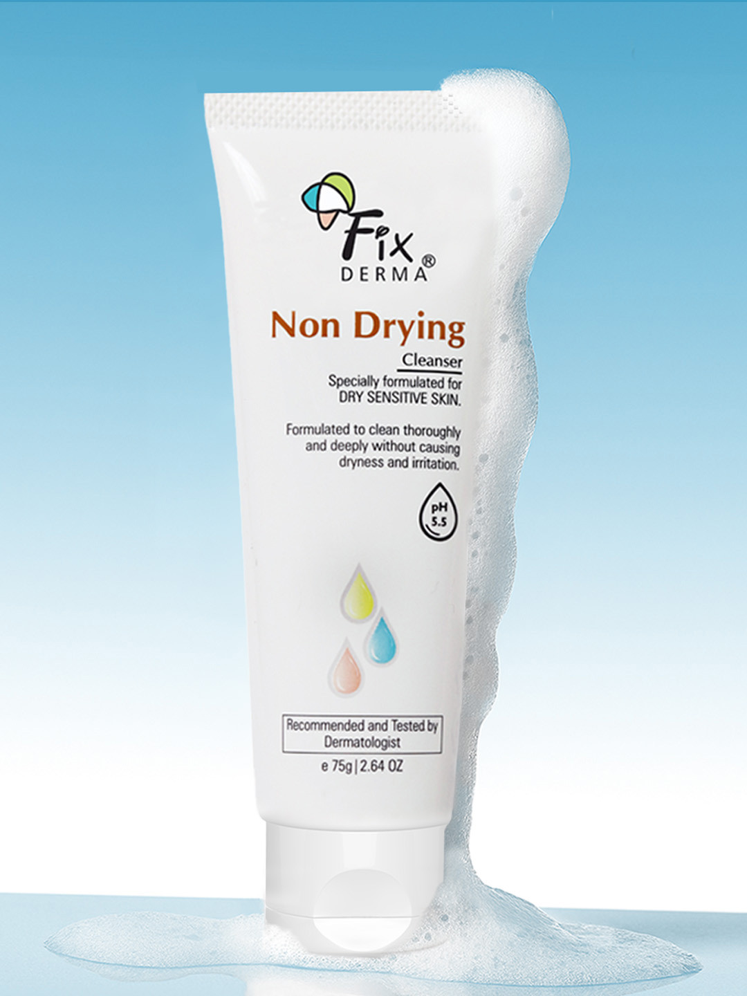 FIXDERMA Non-Drying Soap-Free Cleanser For Dryness & Irritation - 75g