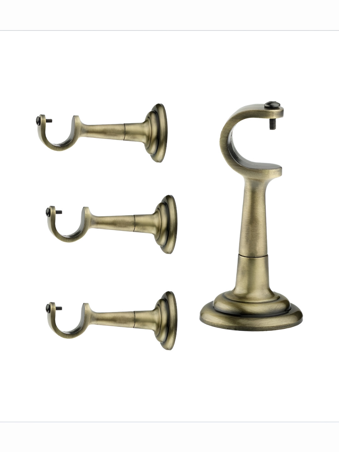 GLOXY Beige 4 Pieces Snake Shape Antique Finish Curtain Holder